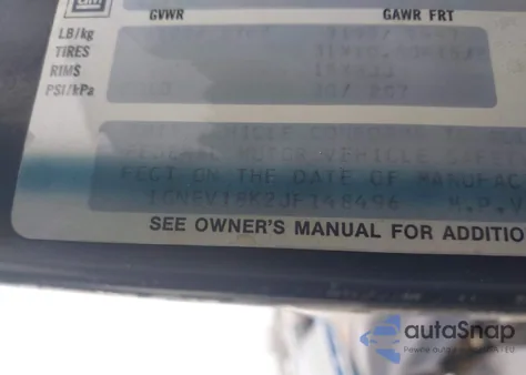 1988 Chevrolet Blazer V10 из США, поврежденный, VIN 1GNEV18K2JF148496